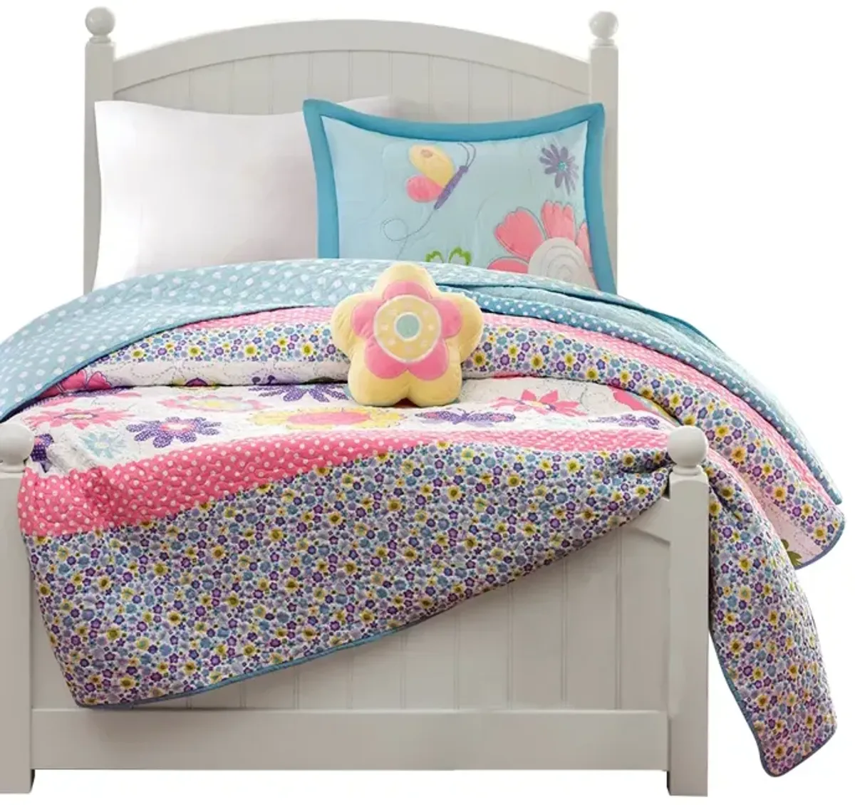 Gracie Mills Alara Springtime Reversible Quilt Set with Throw Pillow