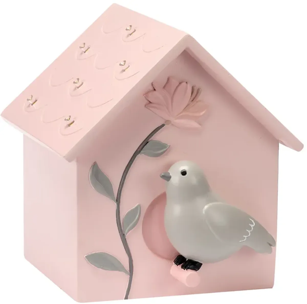 Lambs & Ivy Petals Pink/Gray Birdhouse Table Top Night Light LED Lamp