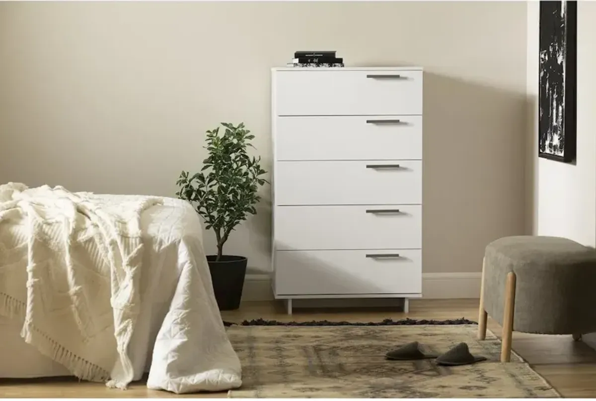 Cavalleri 5-Drawer Chest, Pure White