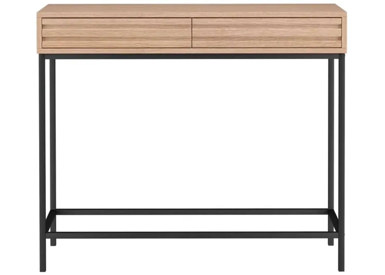 Jarrel 2 Drawer Console Table with Black Metal Legs