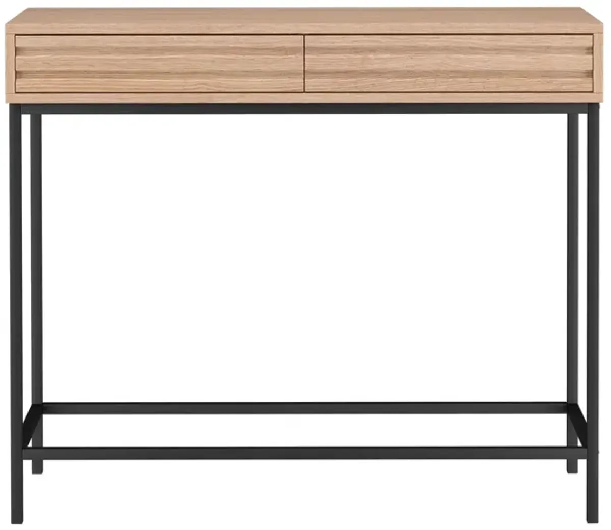 Jarrel 2 Drawer Console Table with Black Metal Legs