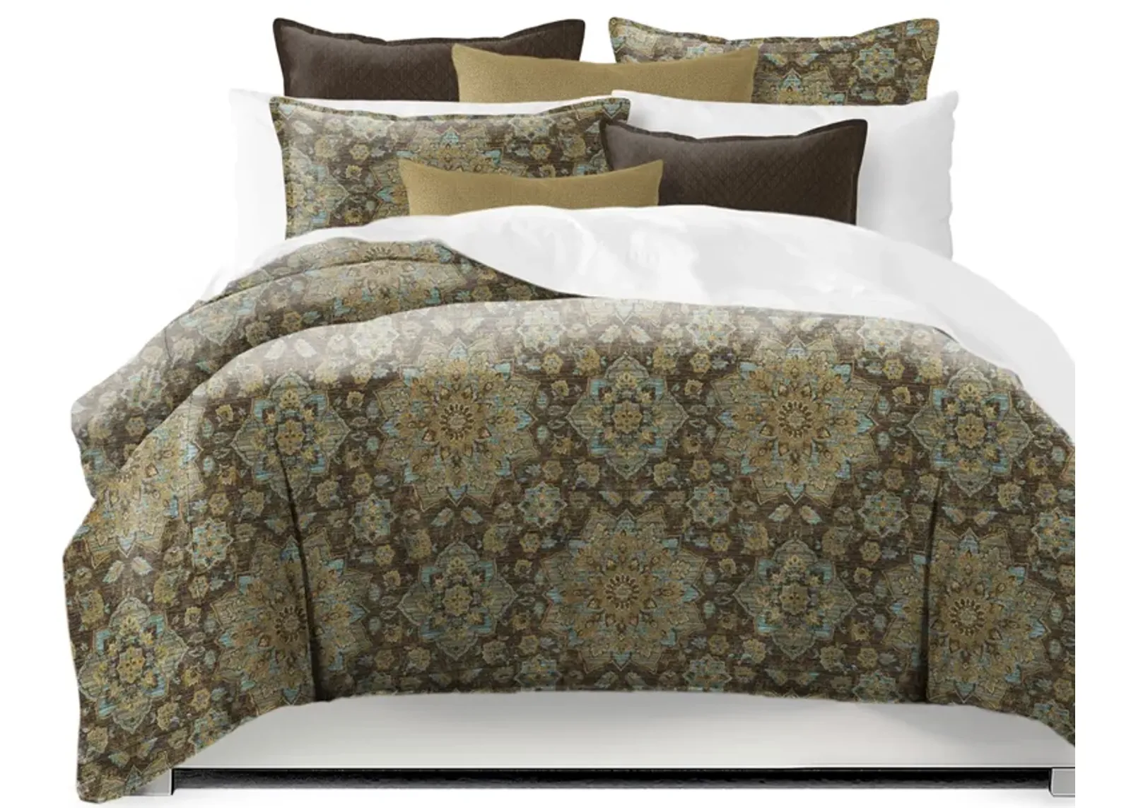 6ix Tailors Fine Linens Tabriz Chocolate Comforter Set