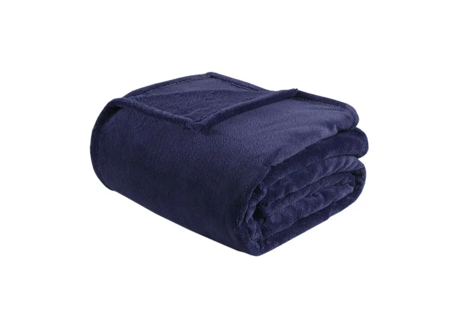 Belen Kox Navy Microlight Plush Oversized Blanket, Belen Kox