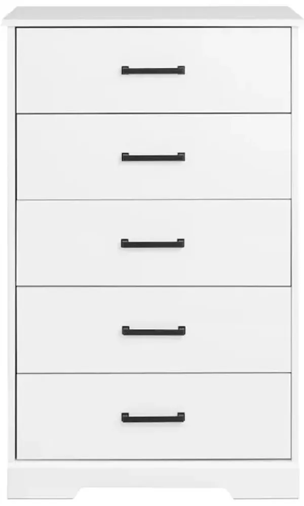 Prepac Rustic Ridge White 5 Drawer 18.5D x 27.5W x 43.5H Dresser