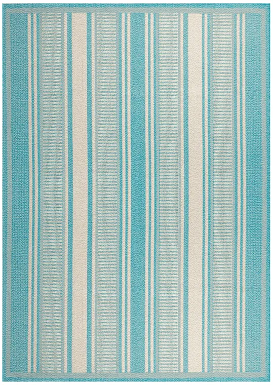 Haynes Modern Double Stripe Indoor/Outdoor Area Rug