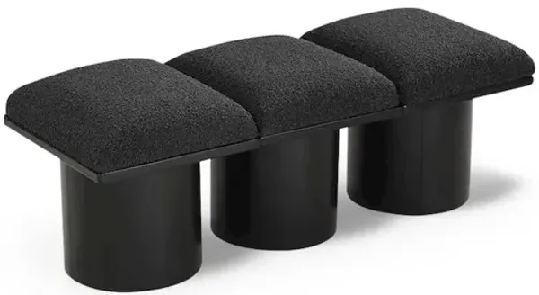 Meridian Furniture Pavilion Black Boucle Fabric Bench
