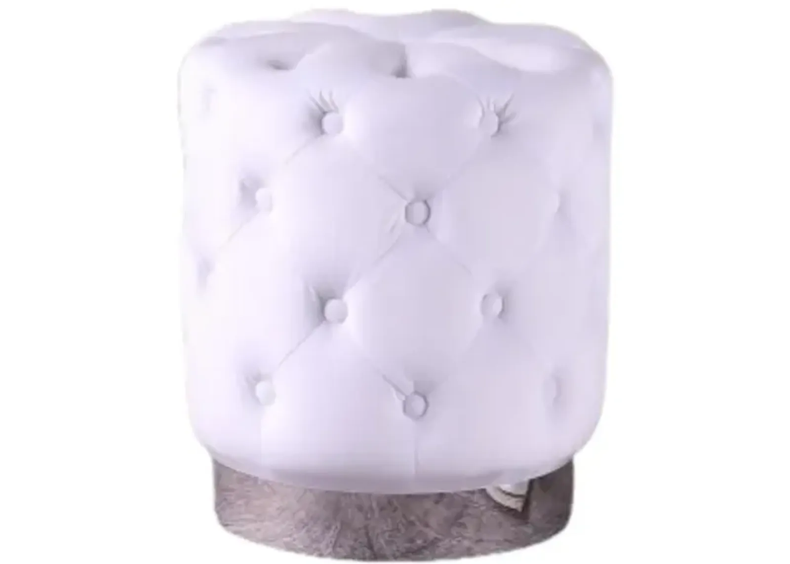 Jacobson Tufted Velvet White Accent Ottoman