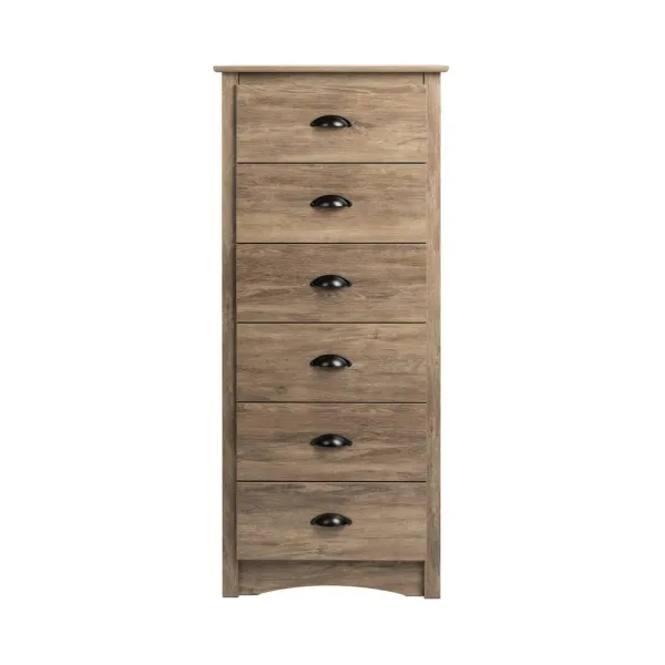 Prepac Salt Spring Tall 6-Drawer Chest, Drifted Gray