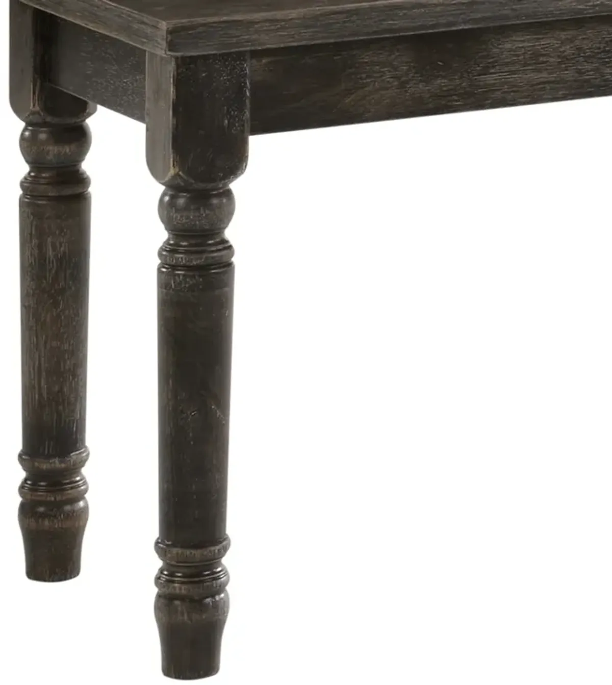 Transitional Style Rectangular Wooden Bench with Turned Legs, Bench-Benzara