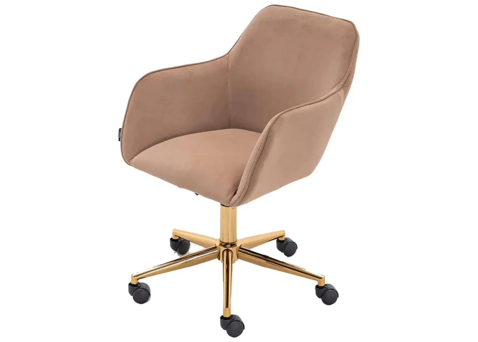 Modern Velvet Fabric Material Adjustable Height 360 Revolving Home Office Chair With Gold