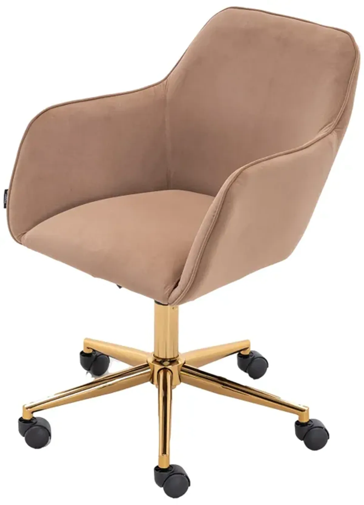 Modern Velvet Fabric Material Adjustable Height 360 Revolving Home Office Chair With Gold