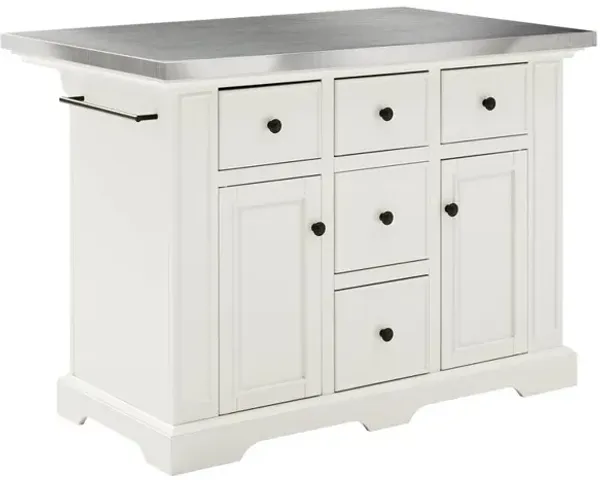 Julia Stainless Steel Top Kitchen Island