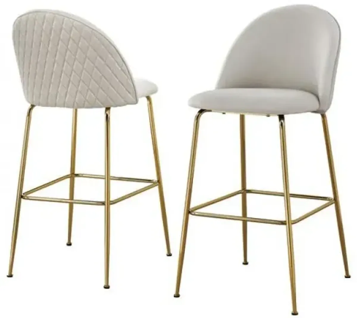 Cream barstool with a gold base