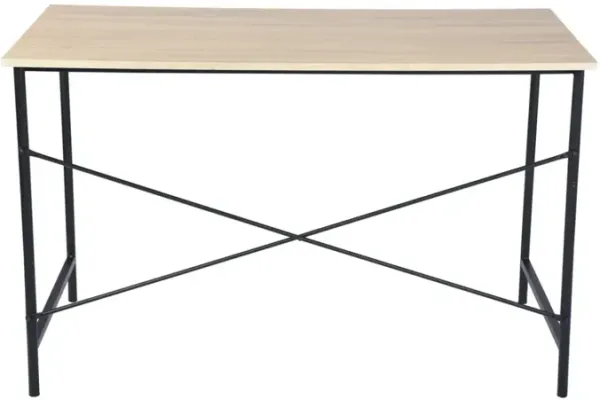 47.2"W X 23.6" D X 29.6"H Metal Frame Home Office Writing Desk - Oak & Black