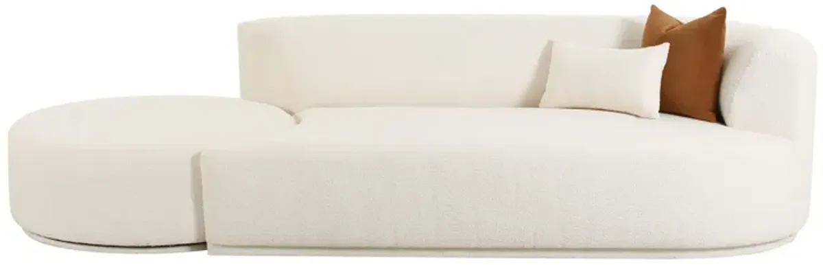 Fickle Cream Boucle 2-Piece Chaise Modular RAF Sofa