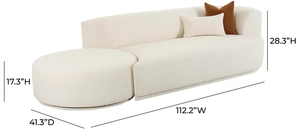 Fickle Cream Boucle 2-Piece Chaise Modular RAF Sofa