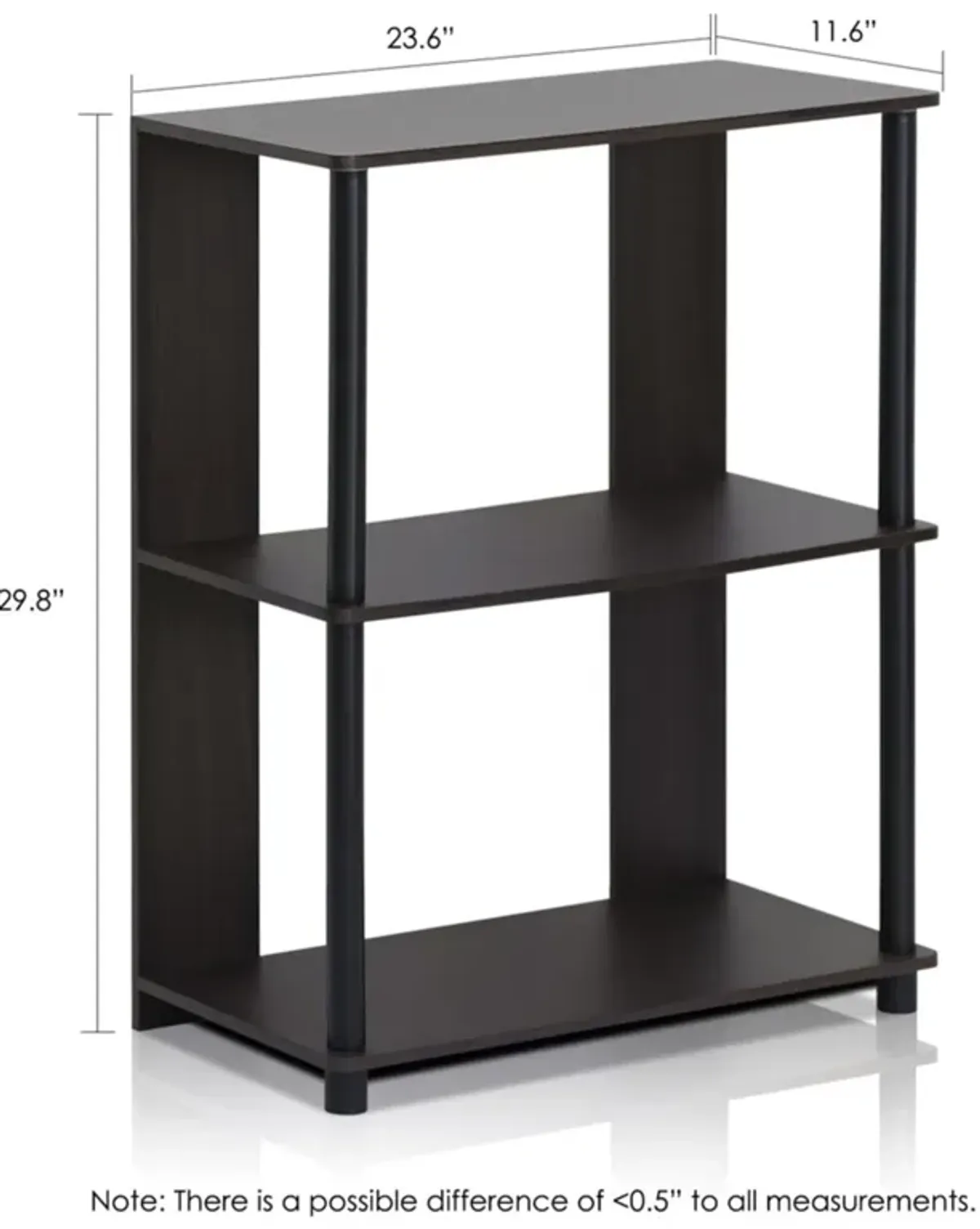 JAYA Simple Design Bookcase, Walnut,