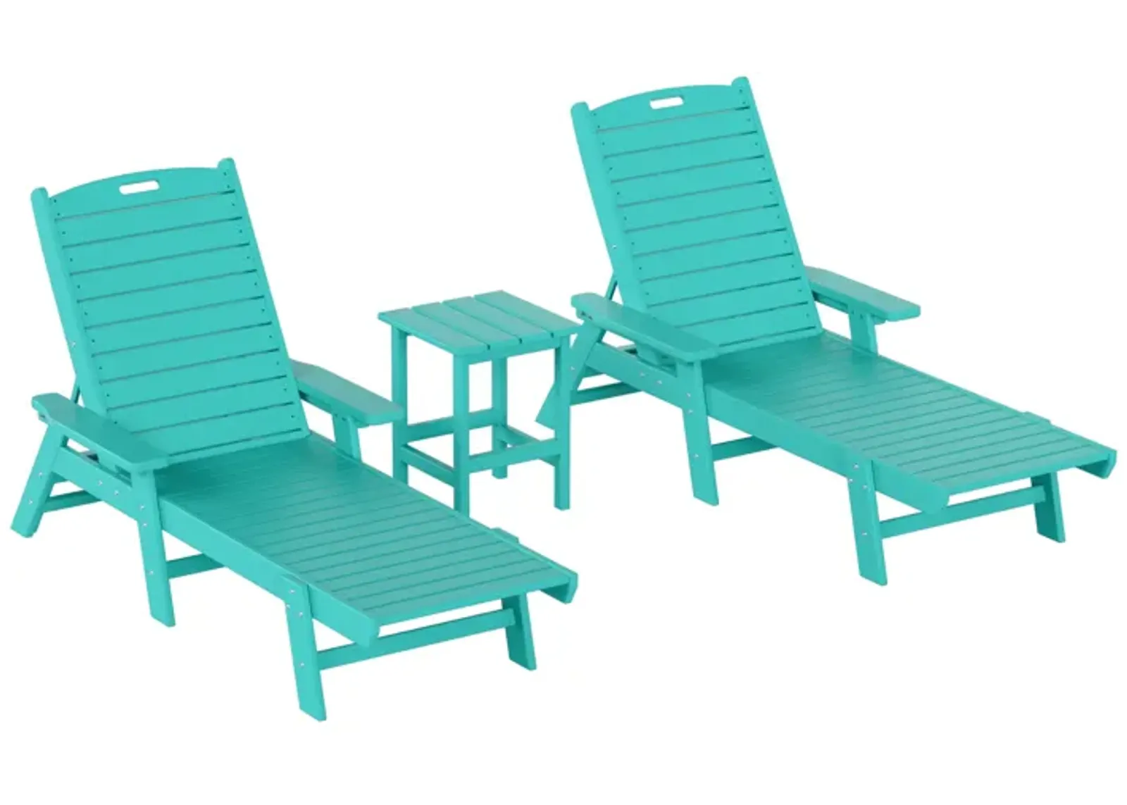 WestinTrends Adirondack Outdoor Chaise Lounge with Side Table Set