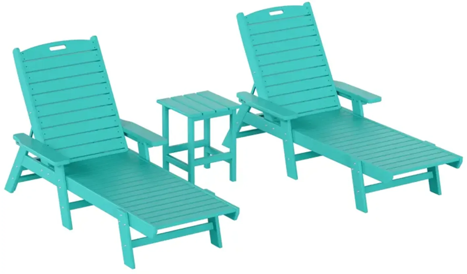 WestinTrends Adirondack Outdoor Chaise Lounge with Side Table Set