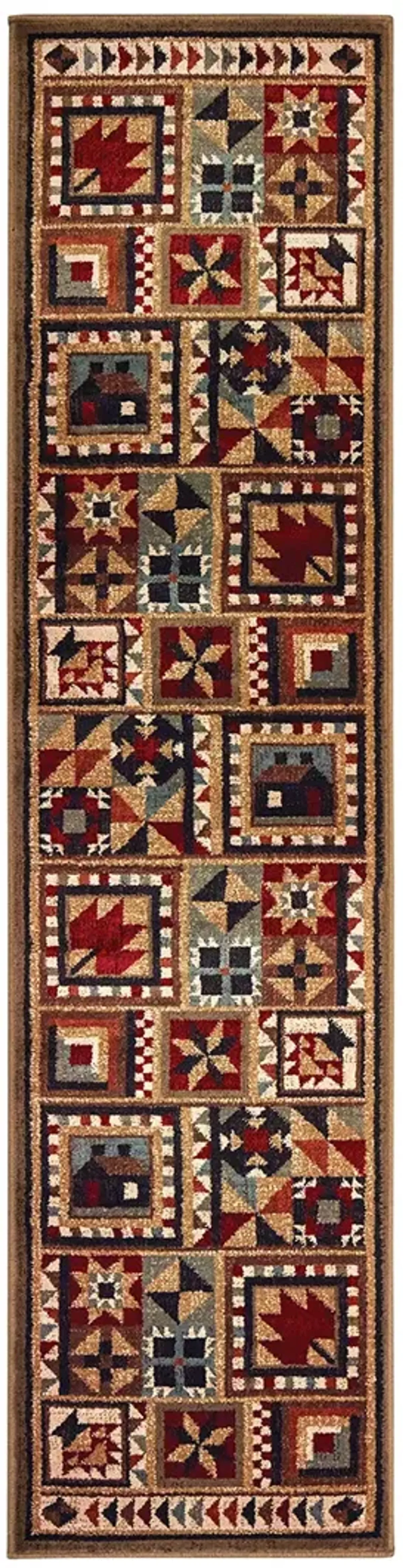 Woodlands 1'10" x 7'6" Brown Rug