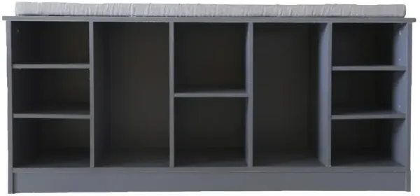 Wooden Shoe Cubicle Storage Entryway Bench with Soft Cushion for Seating