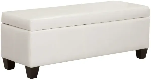 WestinTrends 42" Wide Faux Leather Rectangle Ottoman With Storage