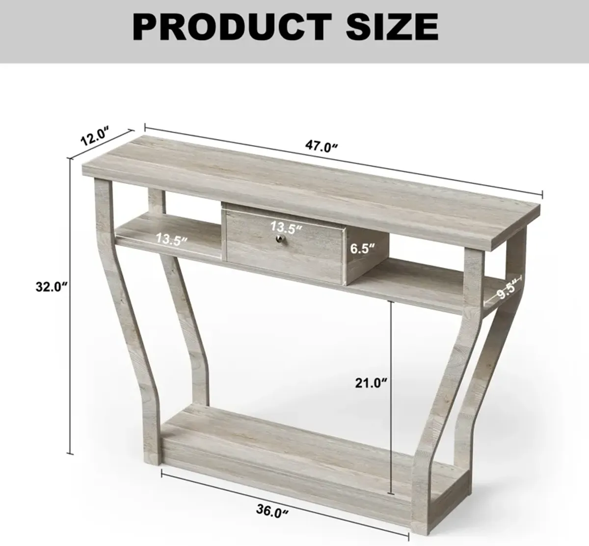 Modern Sofa Accent Table with Drawer