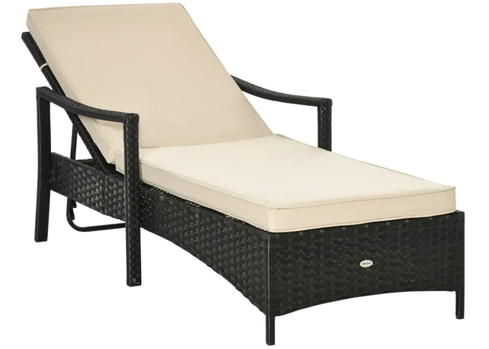 Versatile Sun Lounger: Adjustable PE Rattan Chair with Washable Cushion