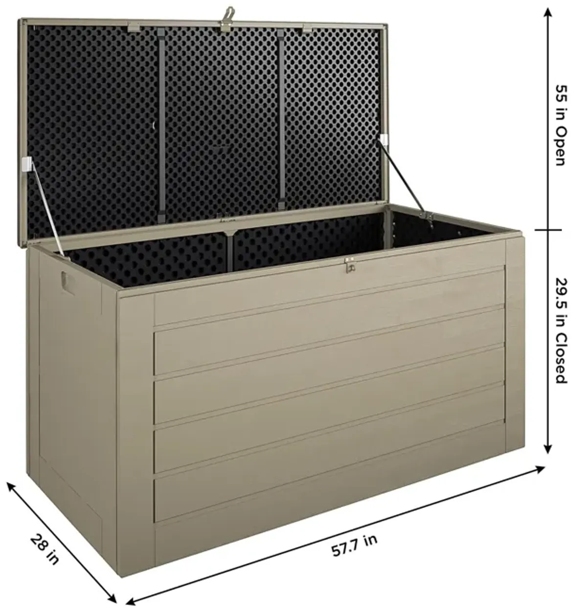 COSCO Indoor/Outdoor Extra Large Storage Box 180-Gallon Capacity, Tan