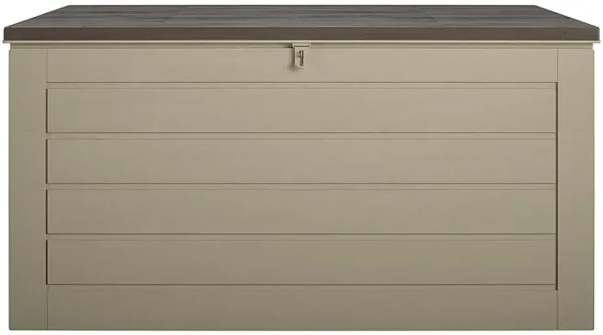 COSCO Indoor/Outdoor Extra Large Storage Box 180-Gallon Capacity, Tan