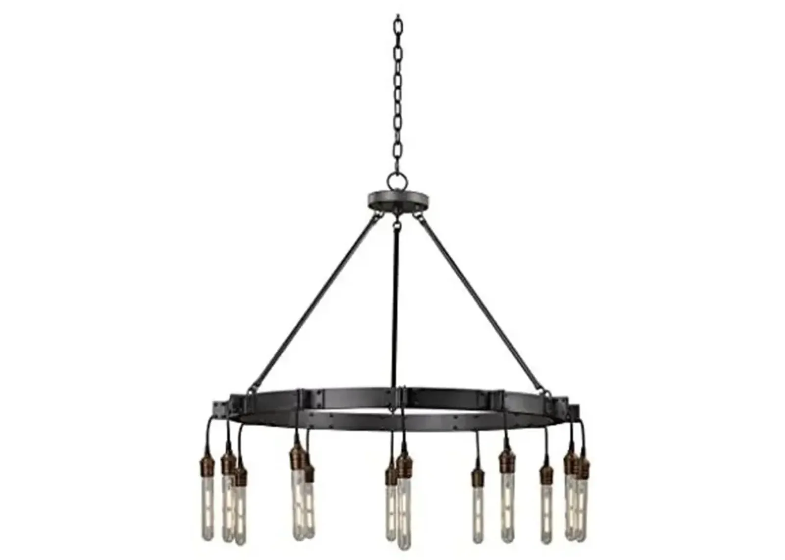 Belen Kox Matte Gun Metal 12-Light Industrial Chandelier, Belen Kox