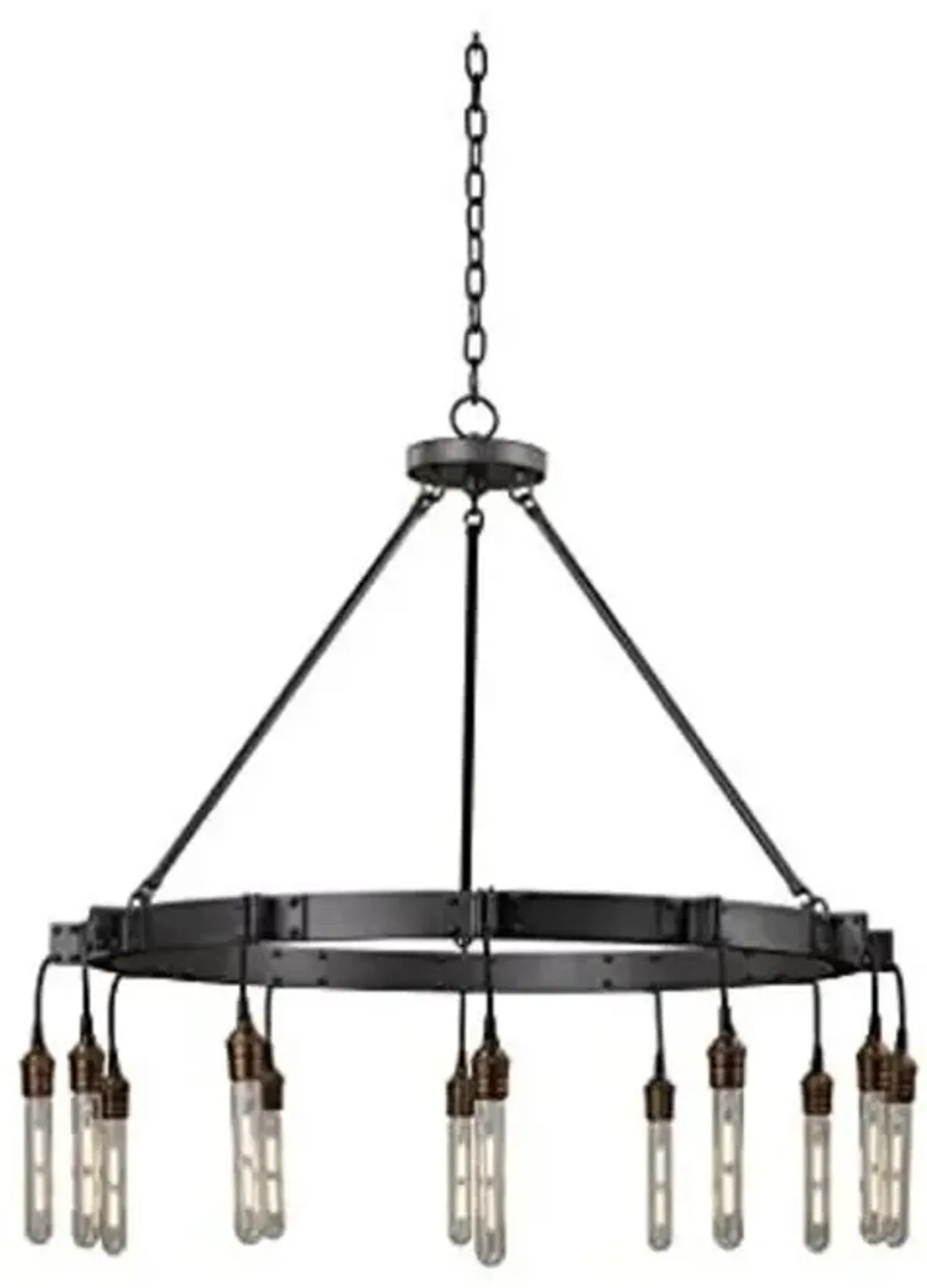 Belen Kox Matte Gun Metal 12-Light Industrial Chandelier, Belen Kox