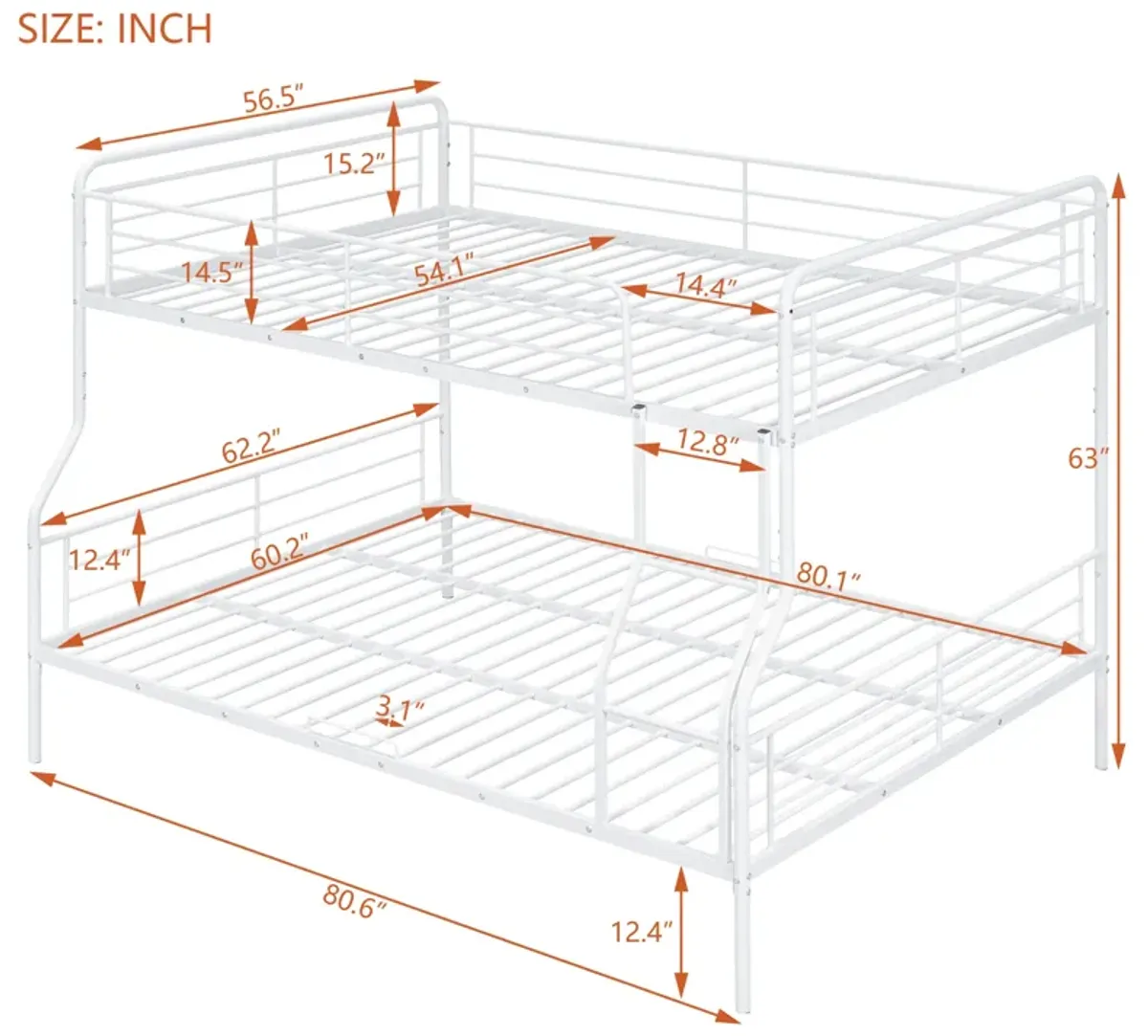 Merax Modern Metal Bunk Bed with 2 Beds