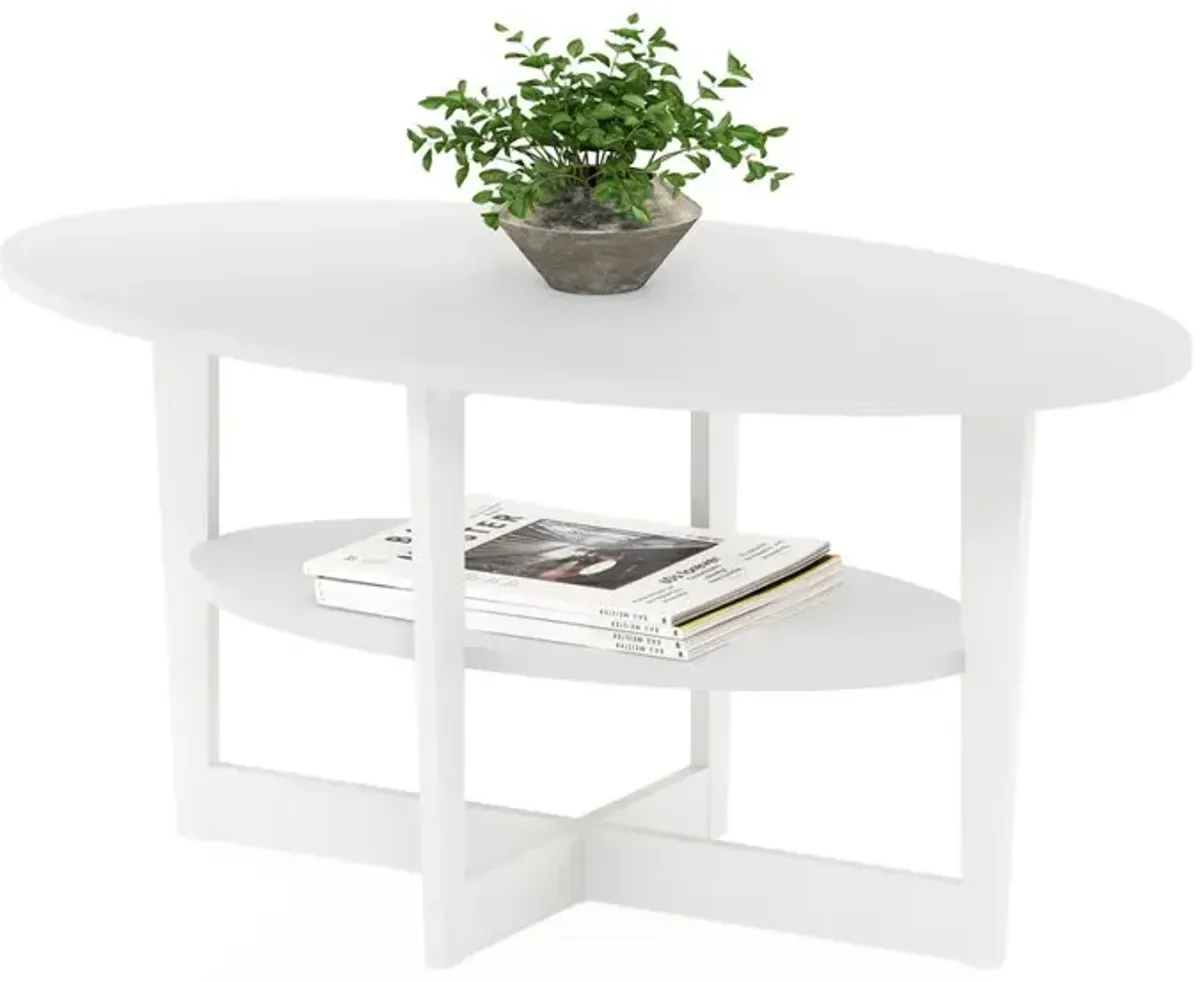 JAYA Oval Coffee Table, White