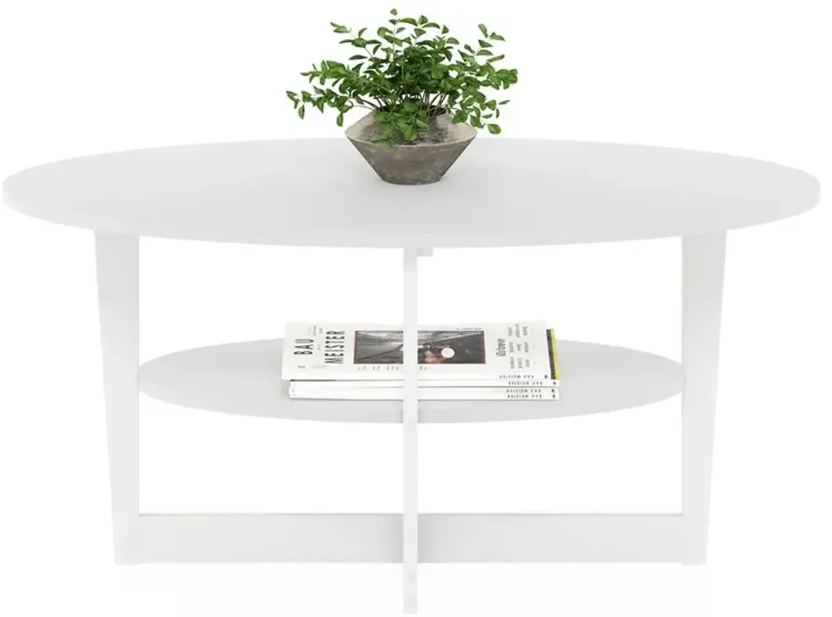 JAYA Oval Coffee Table, White