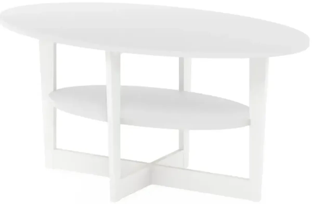 JAYA Oval Coffee Table, White