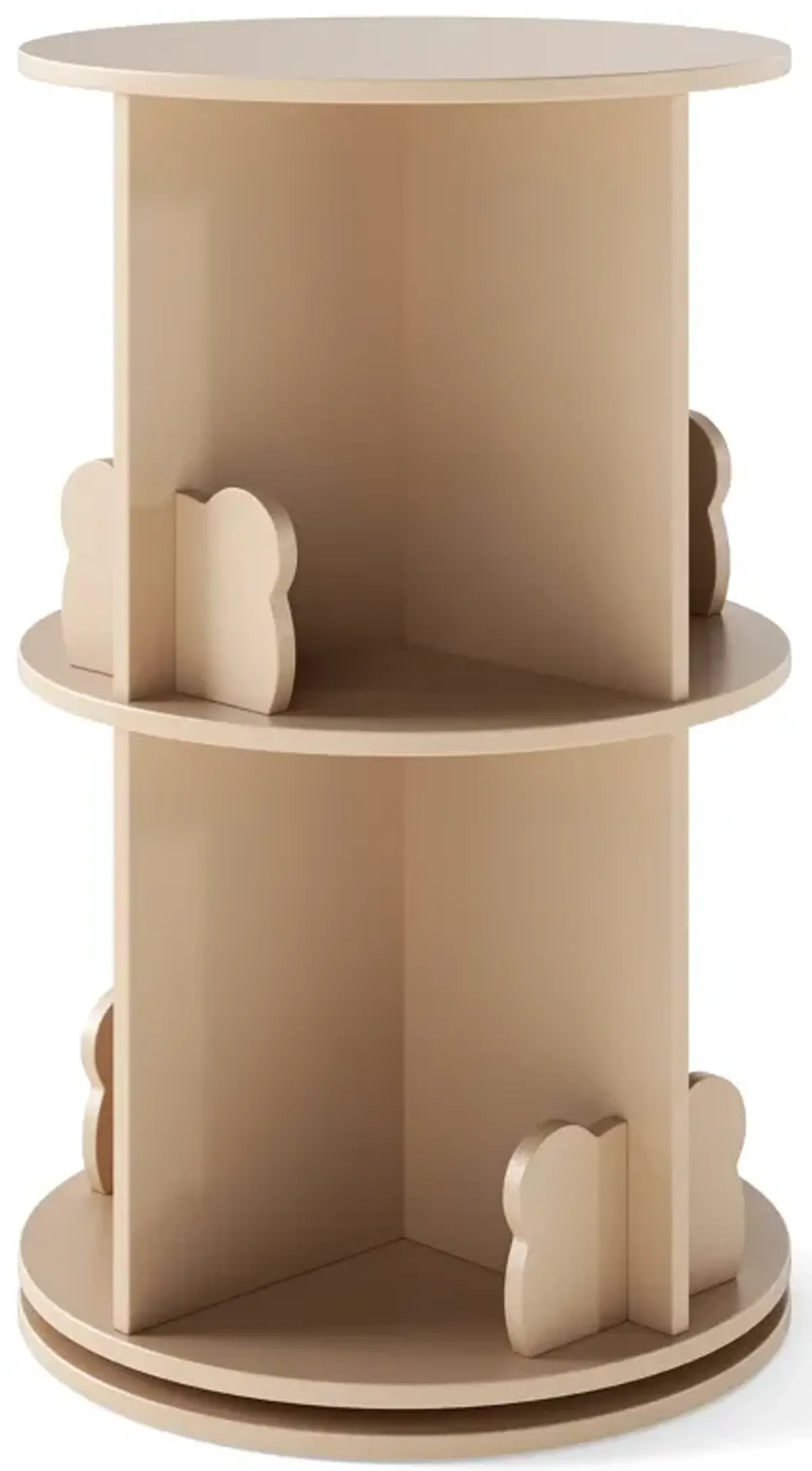 Cute Bear 2-Tier Kids Bookshelf – Rotating Freestanding Book Organizer Rack