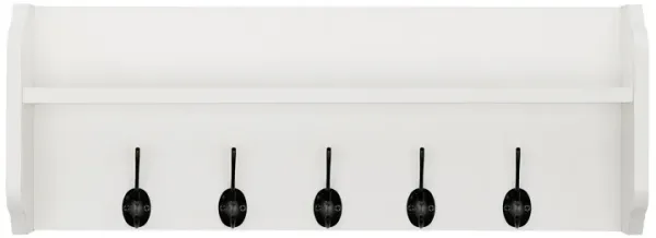 Utility Coat Rack Wall Shelf Organizer with Hooks