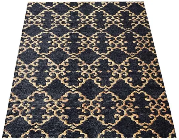 HAND KNOTTED SUMAK JUTE ECO-FRIENDLY Contemporary AREA RUGS  - 5'x8', Rectangle Shape, Charcoal Beige Color, Contemporary, High Pile, Natural Fiber, Outdoor Indoor Handmade Area Rugs (J00015)