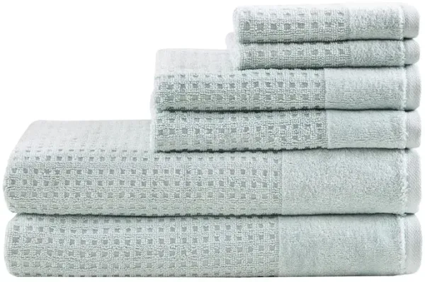 Gracie Mills Dionne Cotton Waffle Jacquard Antimicrobial Bath Towel 6 Piece Set