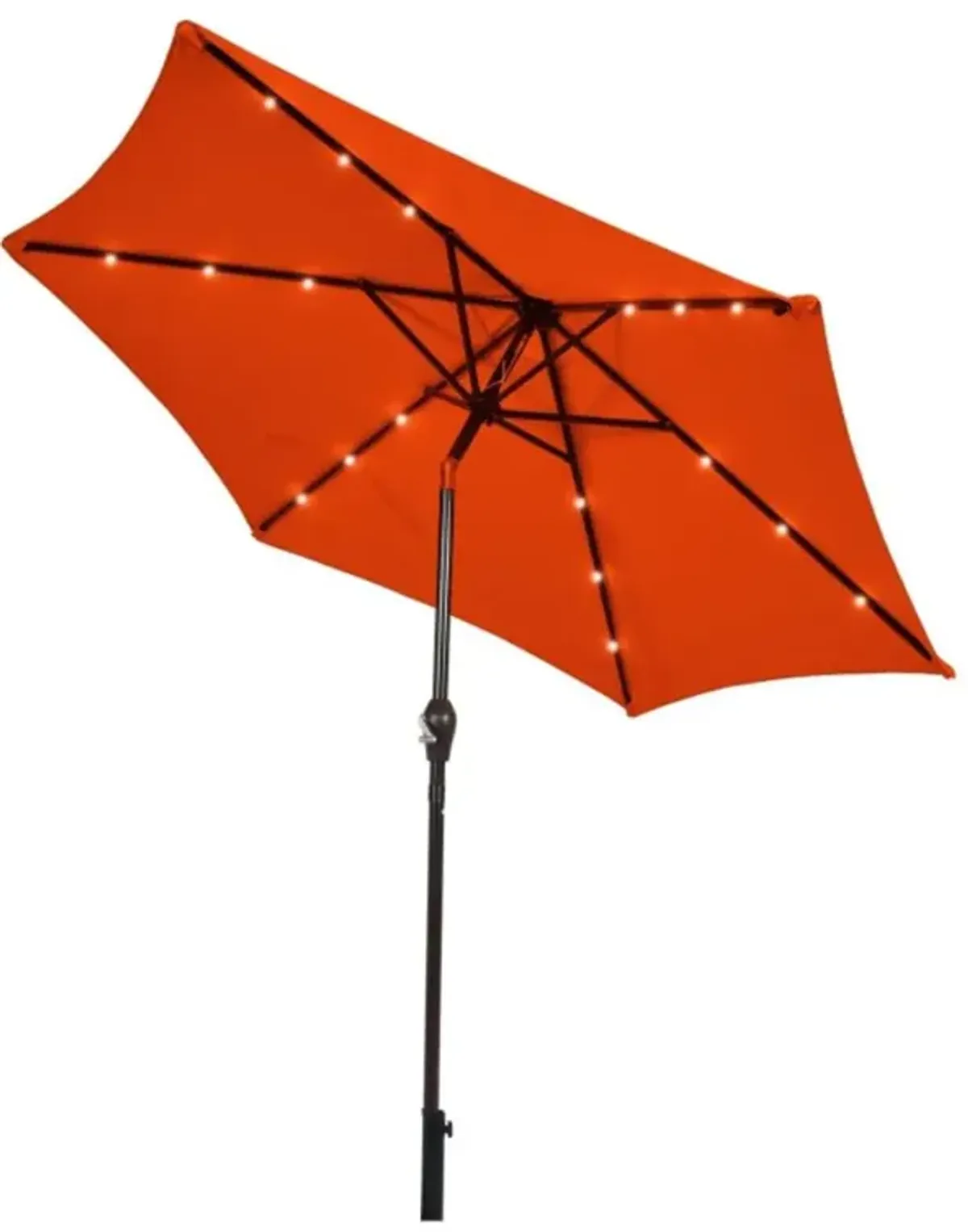 Hivvago 9 Feet Solar LED Lighted Patio Market Umbrella with Tilt Adjustment without Base