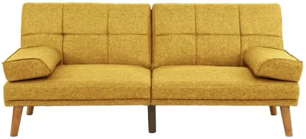 Mustard Polyfiber Sectional Sofa with Adjustable Chaise