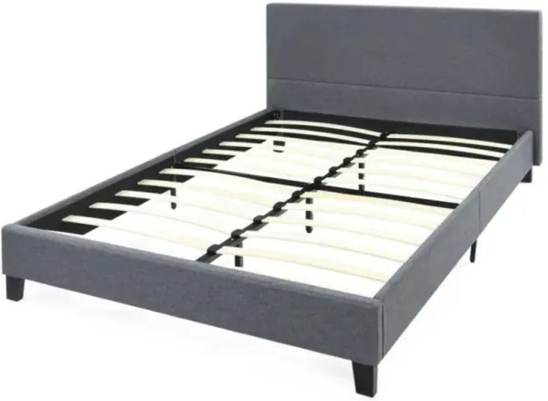 Full/Queen Size Upholstered Platform Bed Frame with Linen Headboard
