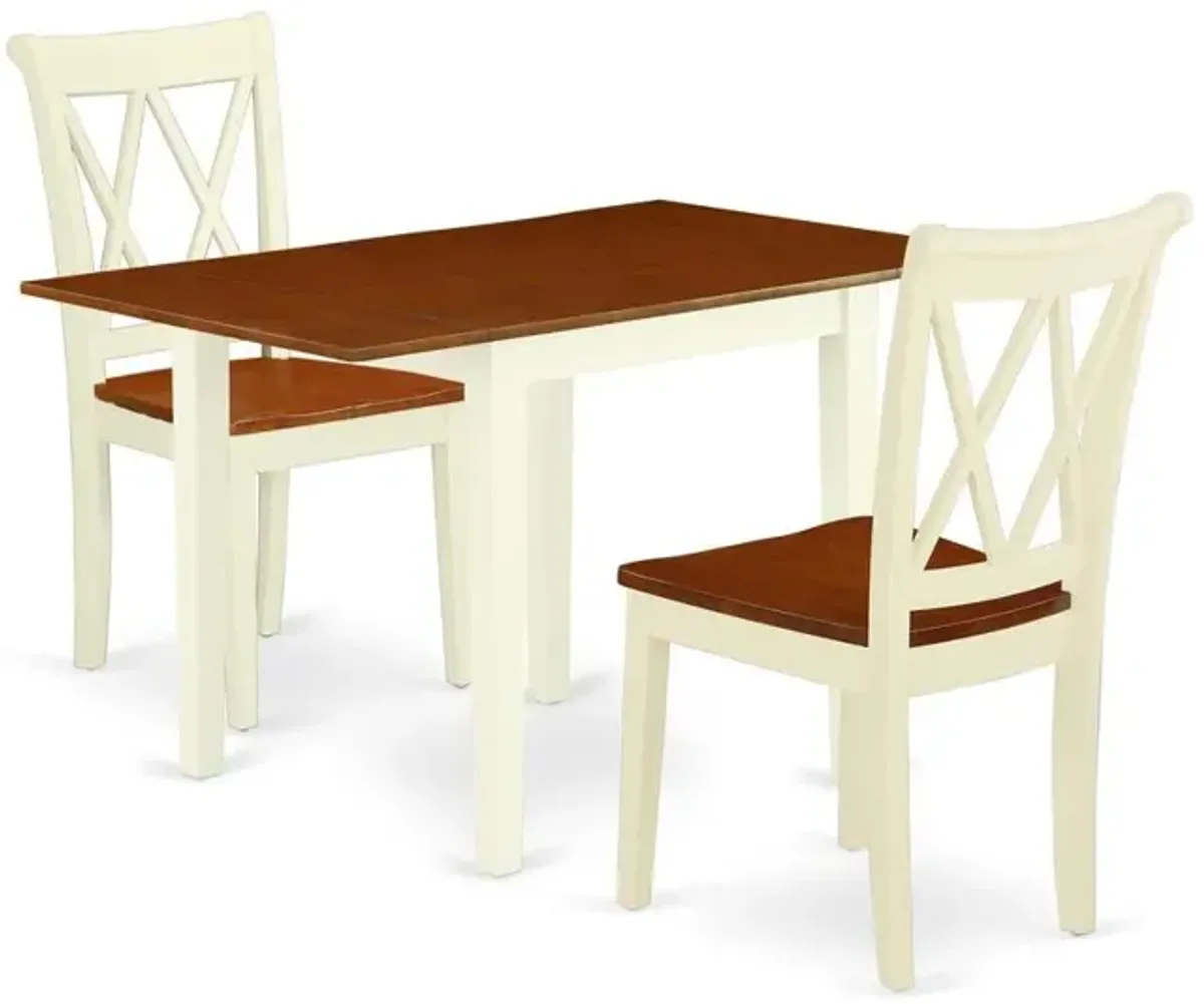 Dining Room Set Buttermilk & Cherry, NDCL3-WHI-W