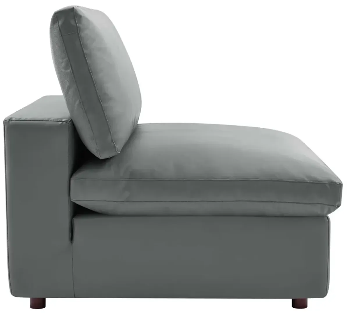 Commix Down Filled Overstuffed Vegan Leather 4-Seater Sofa