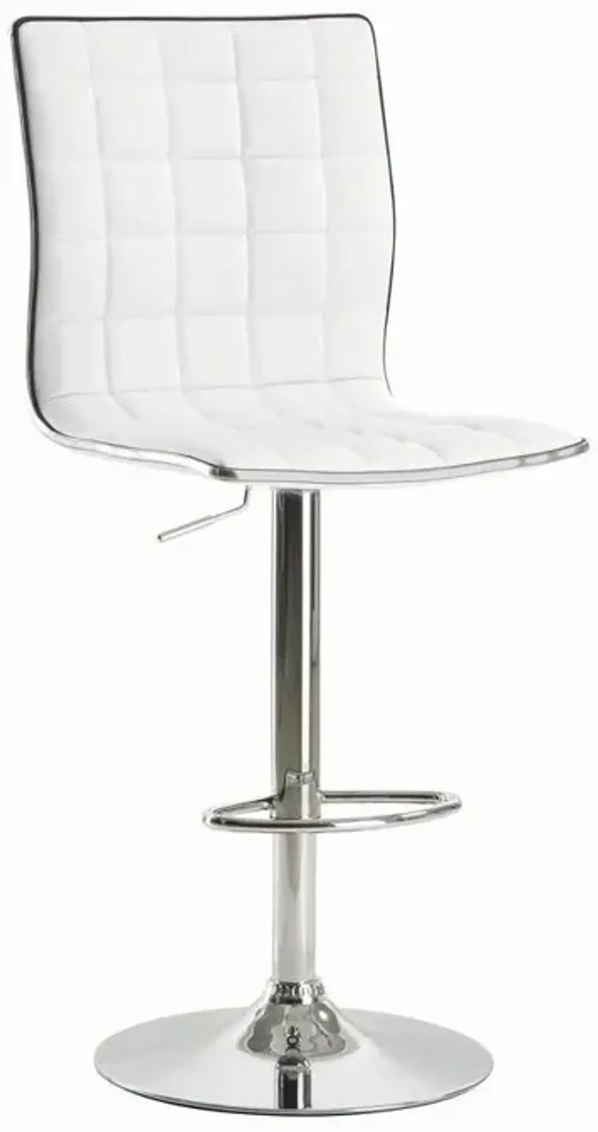 Ashbury Upholstered Adjustable Bar Stools White and Chrome (Set of 2)