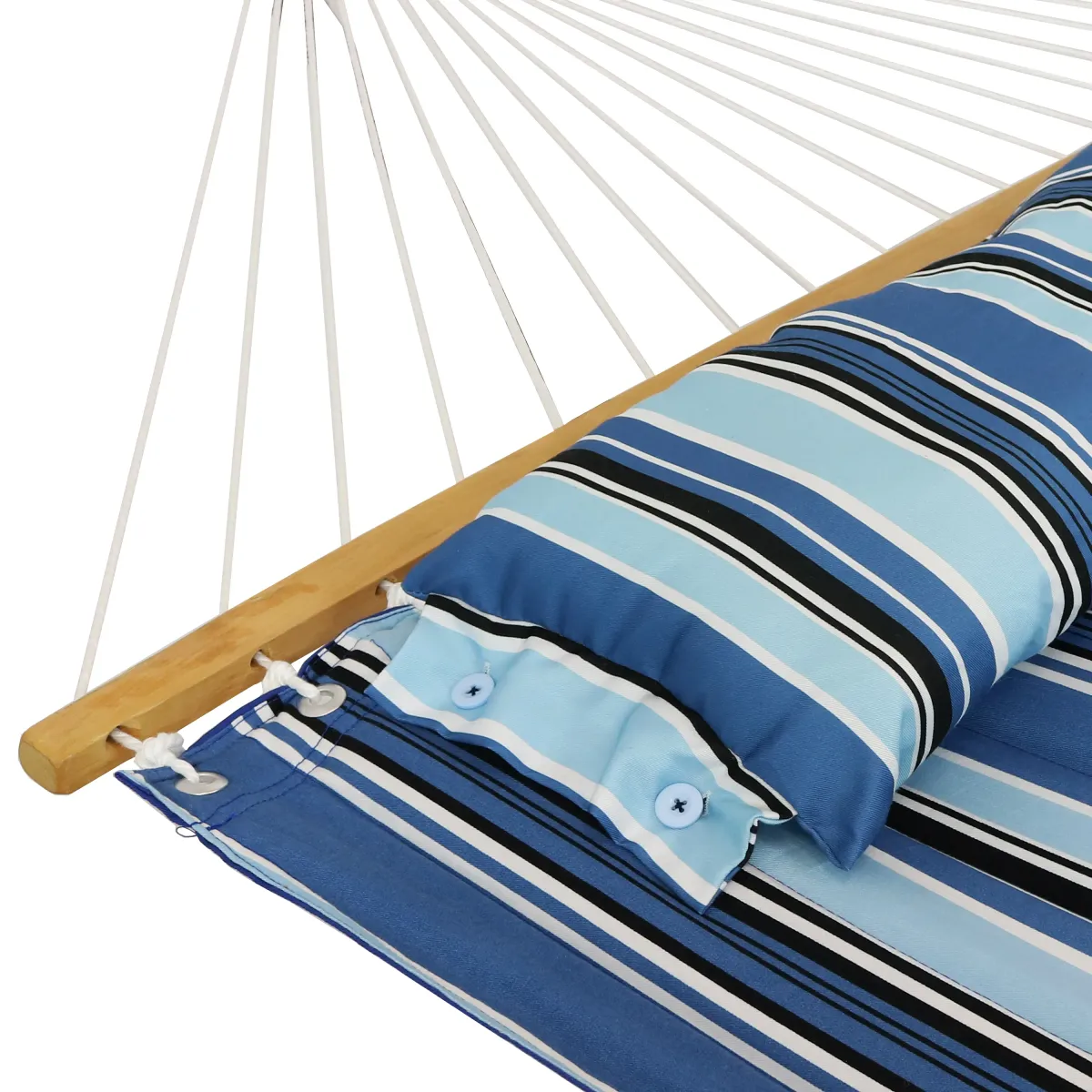 Sunnydaze Large Quilted Hammock with Spreader Bars and Pillow