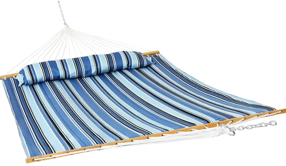 Sunnydaze Large Quilted Hammock with Spreader Bars and Pillow