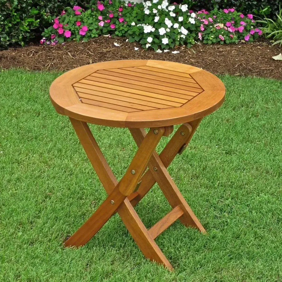 Royal Tahiti Round Wood Folding Table