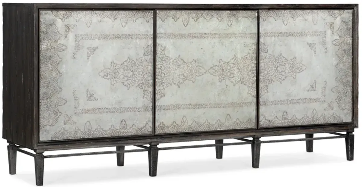 Melange Rosella Console in Dark Wood